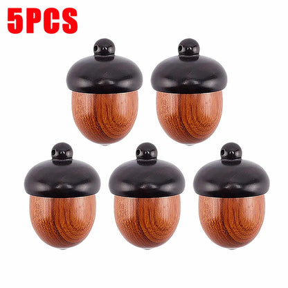 Mini Wood Acorn Pendant Box - 5/1Pcs Portable Multi-Purpose Rescue Pill Case & DIY Storage Container
