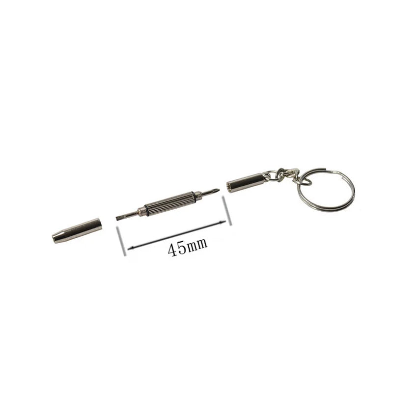 3-in-1 Glasses Screwdriver Kit – Portable Eyeglass & Watch Repair Tool with Keychain, Precision Hand Tools