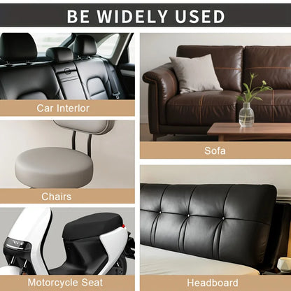 Large PU Leather Repair Patch Roll - Self-Adhesive Faux Leather Repair Tape for Sofa & Car Seats