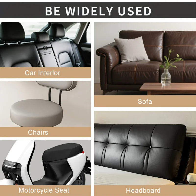 Large PU Leather Repair Patch Roll - Self-Adhesive Faux Leather Repair Tape for Sofa, Car & EV Seats