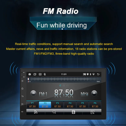 Android 13 Car Radio — 7/9/10" 2-DIN GPS Multimedia Player with 64GB, Wireless CarPlay & Android Auto