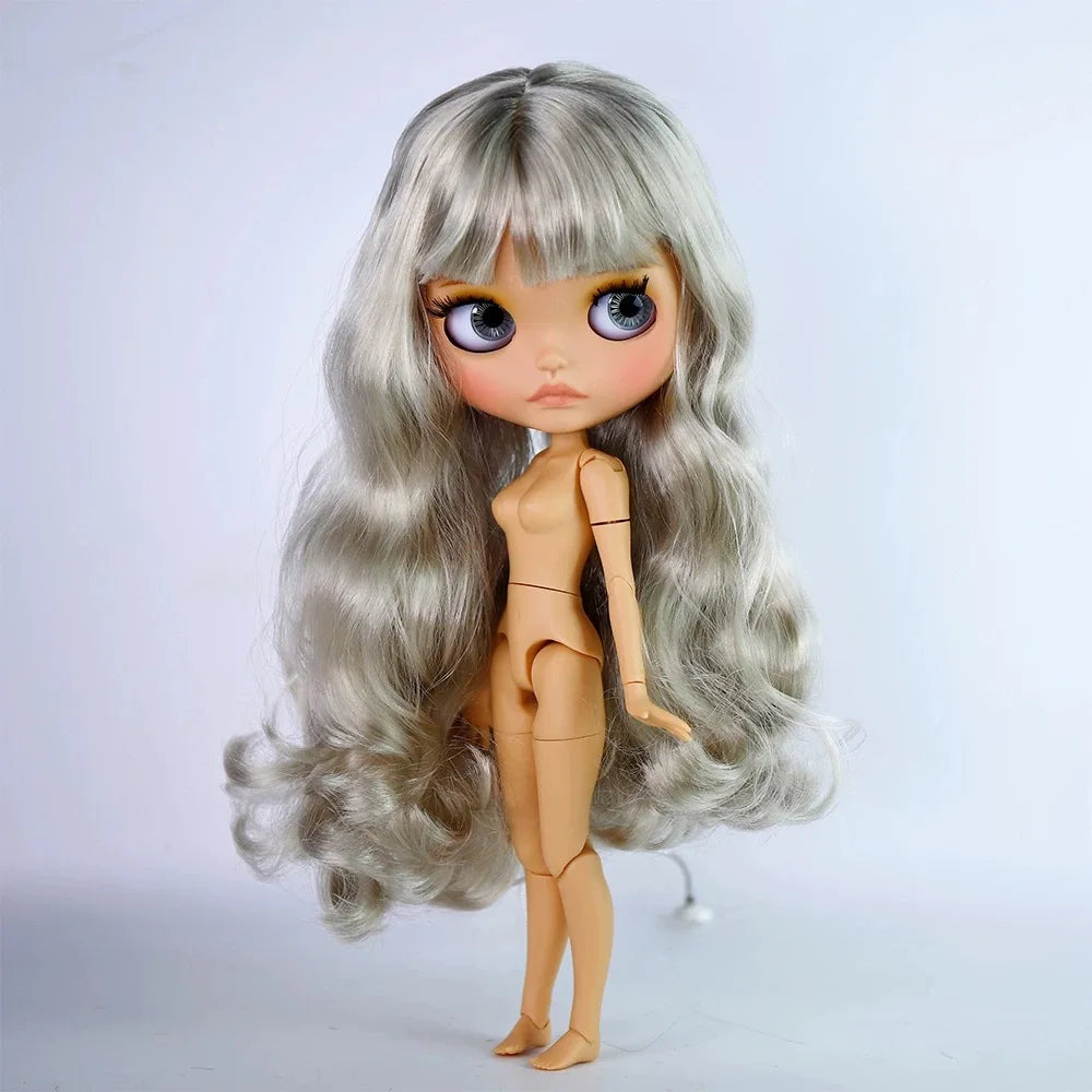 ICY DBS Blythe Doll – 30CM Tan Skin Matte & Glossy Face, Pouting Lips, 19-Joint BJD DIY Costume Doll Gift
