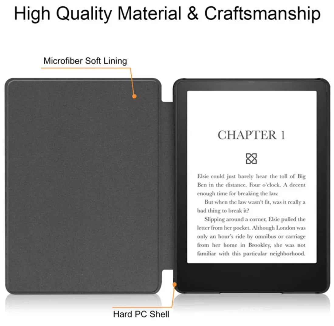 Kindle 10th Gen 6" Leather Case – Hand Strap & Screen Protector Cover with Wake/Sleep Function (2019, J9G29R)