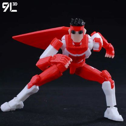 9L3D Lucky 13 Invincible Boy Eve Action Figure — 3D Printed Anime Model, Multi-Jointed Poseable Collectible Toy Gift for Fans