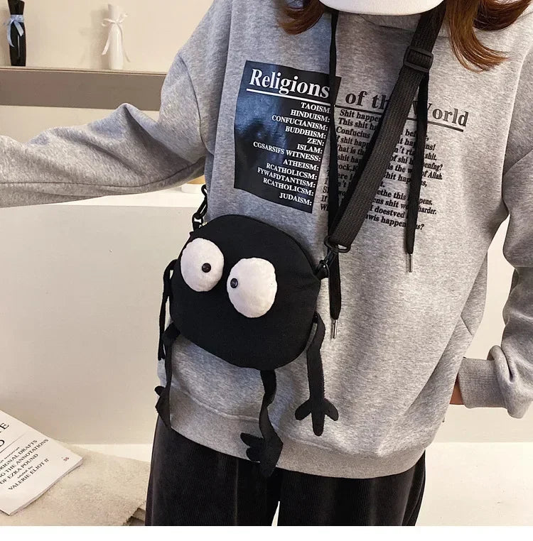 Personalized Canvas Small Shoulder Bag – Trendy Korean Style Crossbody Bag for Young Women Students
