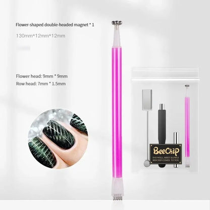 4PCS Magnetic Nail Art Tools - Stone Pattern Gel Magnet Sticks for Nail Enhancement