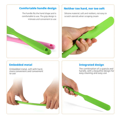 Small All-in-One Silicone Macarone Spatula - Food Grade, Easy-to-Clean, Long-Handled Baking Tool for Household Use