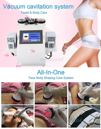 6-in-1 40K Cavitation Ultrasonic Body Slimming Machine | Anti-Wrinkle, Skin Lift & Rejuvenation with Multi-Polar Frequency