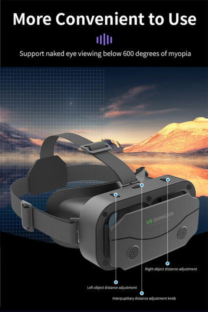 G13 IMAX Giant Screen VR Glasses — 3D Virtual Reality Helmet for 4.7–7" Phones, Game Controller Compatible