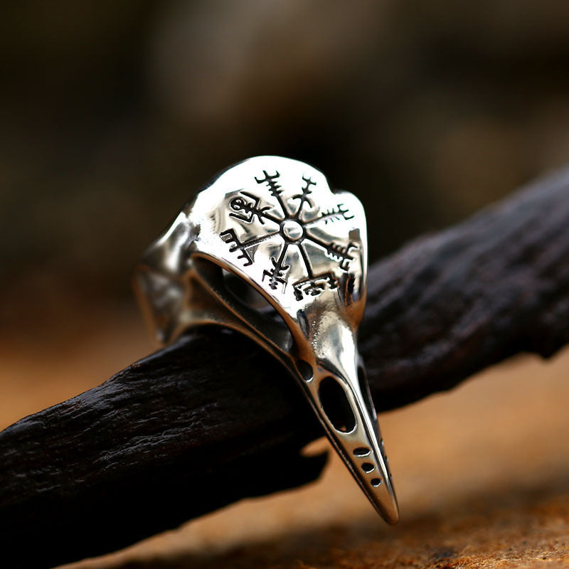 Vintage Punk Viking Bird Beak Alloy Opening Ring – Adjustable Men's Creative Party Jewelry Gift