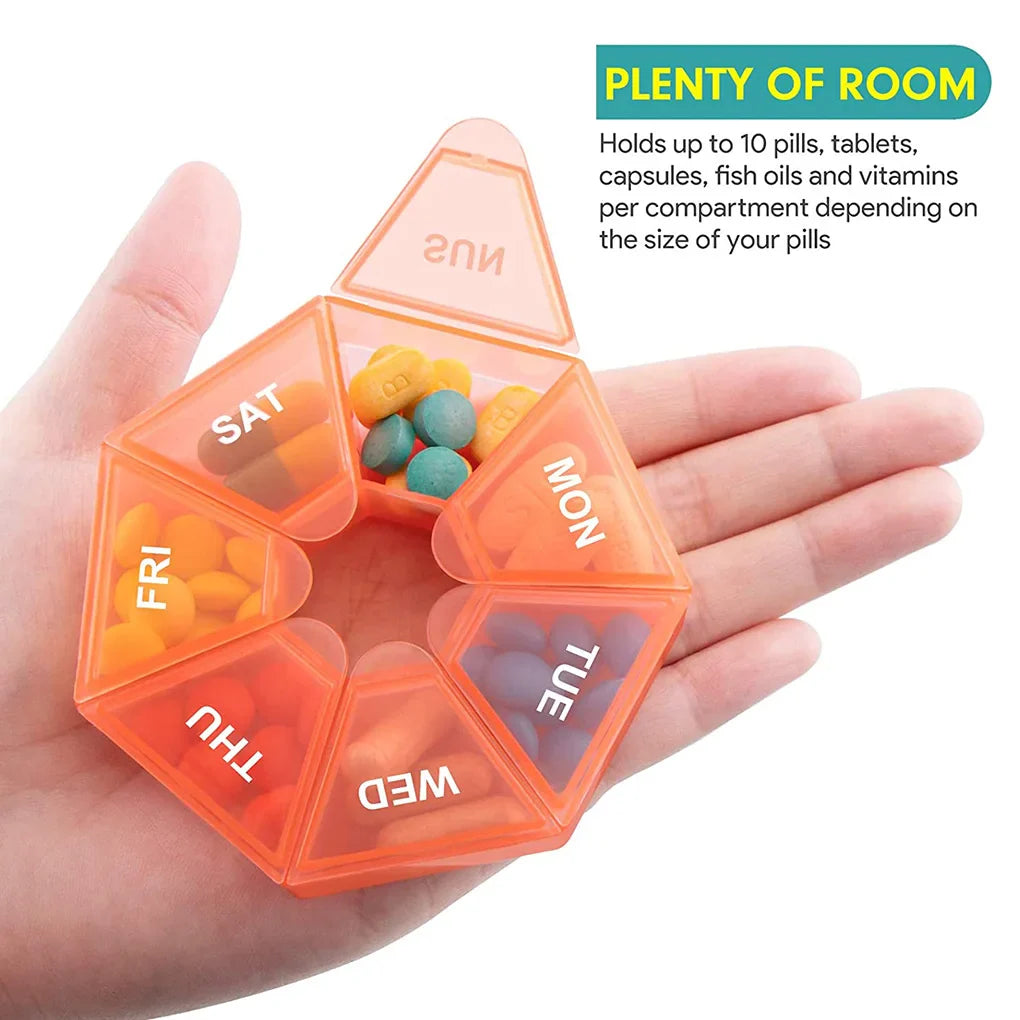 Folding Pill Case – Portable Medicine Organizer, Capsule & Tablet Storage Box, Empty Pillbox Container