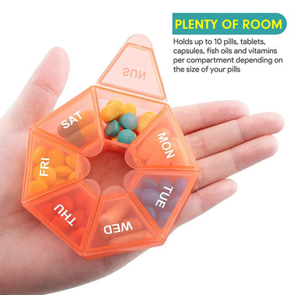 Folding Pill Case – Portable Medicine Organizer, Capsule & Tablet Storage Box, Empty Pillbox Container