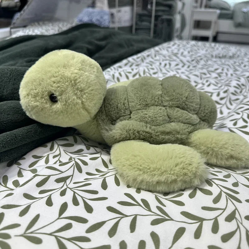 Kids’ Cute Super Green Stuffed Turtle Plush Toy – Soft Animal Gift, 28/35/40CM