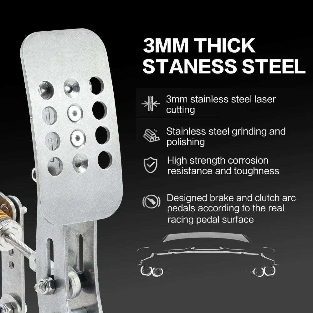 SIMJACK UT Sim Racing Pedals – PC Racing Simulator, Pressure Sensor Load Cell & HE Hydraulic Pedal