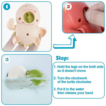 Cute Swimming Turtle and Whale Bath Toys - Classic Clockwork Water Toy for Kids - Pool, Beach, and Bathing Fun