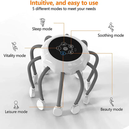 Relax with Electric Scalp Massager: Red Light Vibrator Octopus Head Scratcher - Soothe Stress, Migraine, and Tension - Rechargeable for Convenient Relaxation