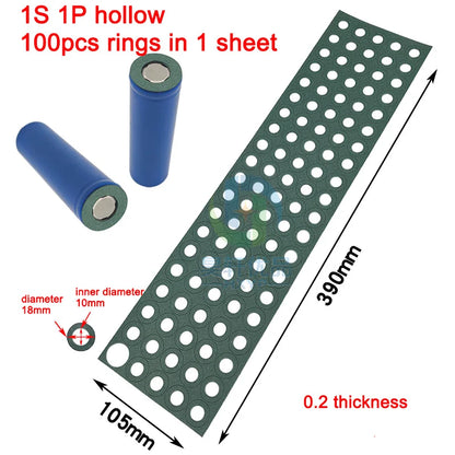18650 Li-ion Battery Insulation Gaskets – Barley Paper Adhesive Pads for Lithium Cell Protection & Isolation