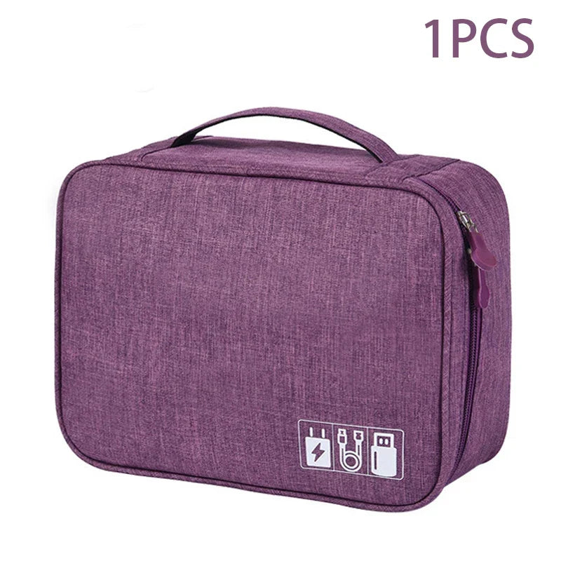 Portable Waterproof Travel Cable Storage Bag – Digital Organizer for USB Cables, Chargers & Plugs