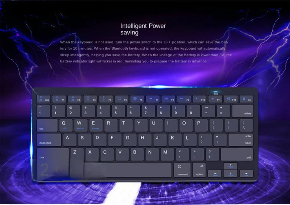 Mini Portable 78-Key Wireless Bluetooth Keyboard for PC, Tablet, iPad & Mobile Phones