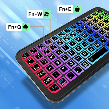 Mini Wireless Bluetooth 5.2 Keyboard – 5-Inch English Backlit Rechargeable Keyboard for PC & Android TV Box