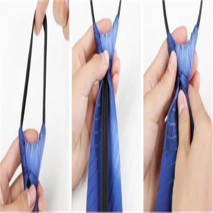 Pre-Tied Men’s Skinny Zipper Tie – 5cm Slim Necktie in Red, Black & Blue for Parties & Events