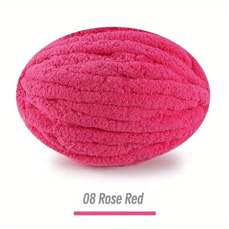 250g Extra Thick Ice Chenille Yarn Ball for Hand Knitting – Soft DIY Blanket, Cushion, Scarf & Pet Bed Yarn for Craft Projects