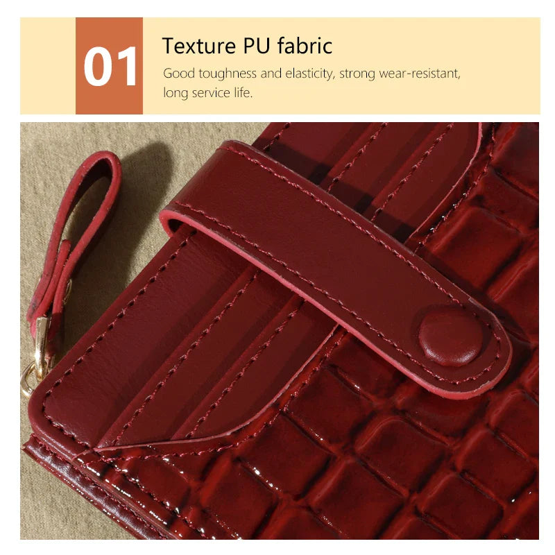 Elegant Women’s Multi-Card Wallet – Casual PU Leather Double Zip Clutch with Crocodile Texture and Stylish Storage