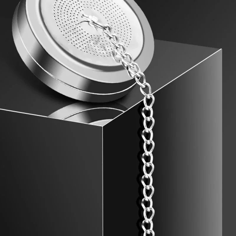 Stainless Steel Tea Infuser — Extra Fine Mesh Strainer with Extended Chain Hook for Loose Tea