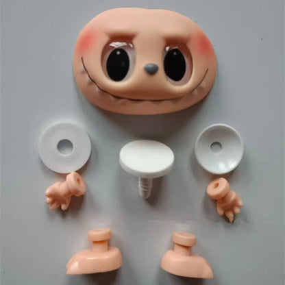 DIY Labubu Macaron Dolls Accessories – Vinyl Face & Hand Foot Blind Box with Switching Emotions