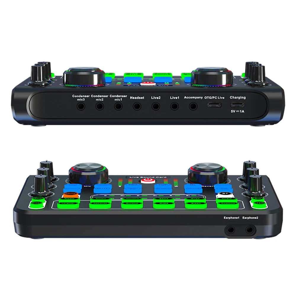 X60 Voice Changer Sound Card – Sound Mixer Board with Multiple Effects for Live Streaming & Music Recording
