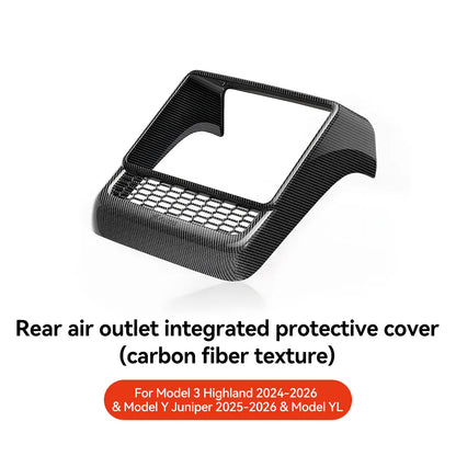 Tesla Model 3/Y Rear Center Console Vent Cover - Dust-Proof Interior Styling Accessory