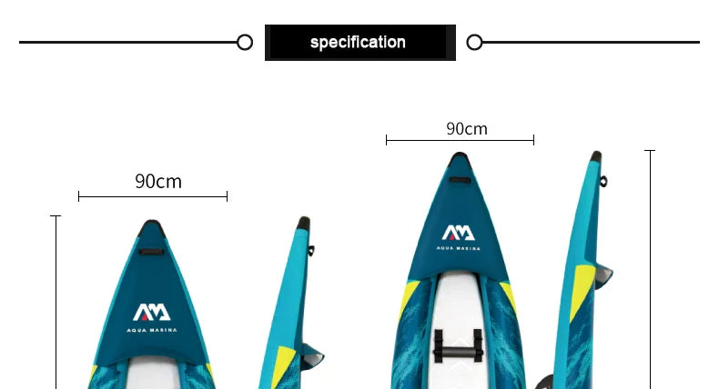 AQUA MARINA STEAM Inflatable Sport Kayak – 1-2 Person PVC Canoe Dinghy Raft with Pump, Seat & Drop Stitch Floor