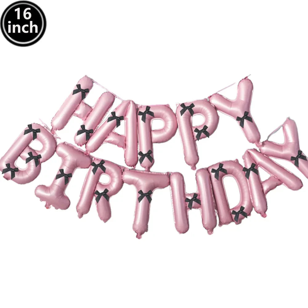 16-Inch Happy Birthday Foil Balloons Set – Pink & Blue Letter Balloons for Birthday Party Decoration