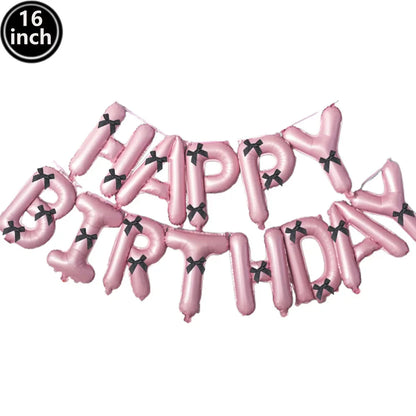 16-Inch Happy Birthday Foil Balloons Set – Pink & Blue Letter Balloons for Birthday Party Decoration