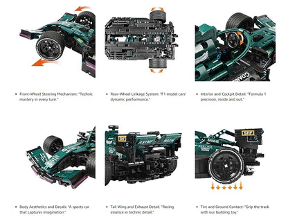 F1 Technical W14 Formula 1:8 Racing Car – 1432PCS City Speed Building Blocks, Compatible with 42141, Sports Vehicle Model Assembly Toy