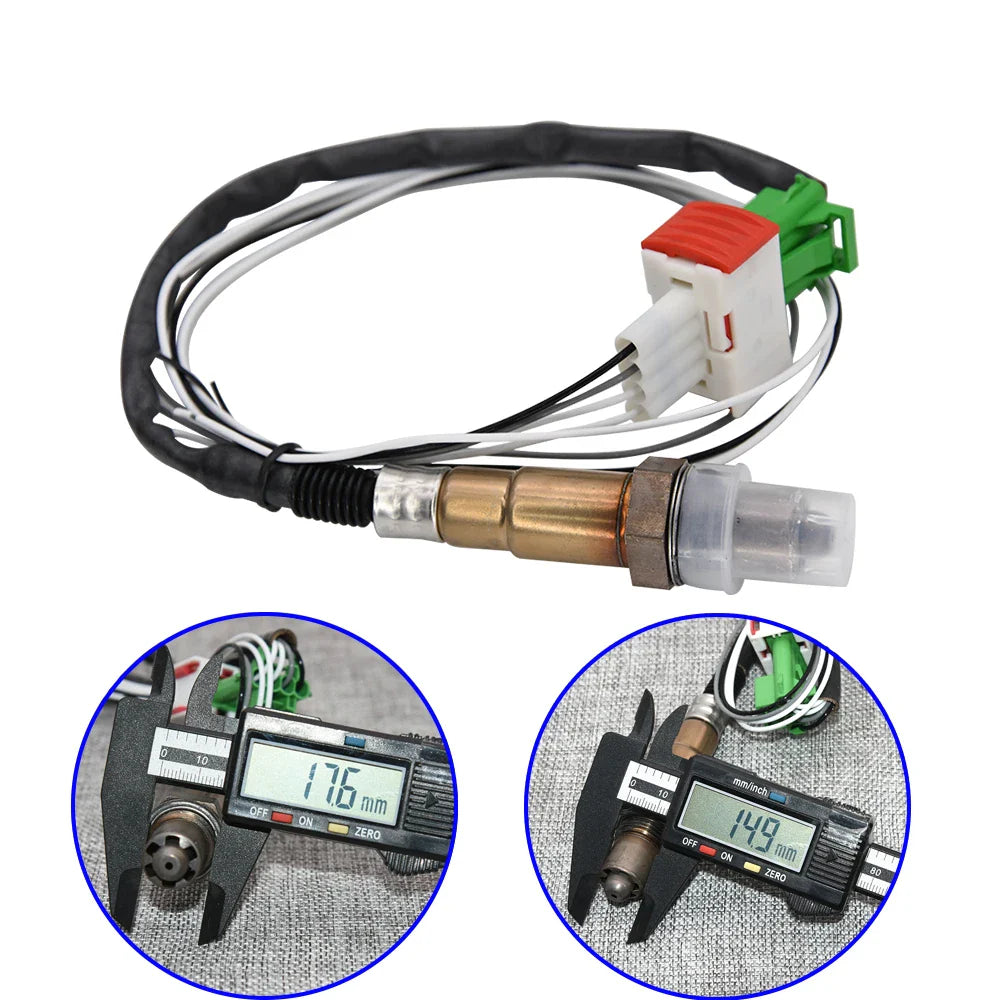 52mm Digital Air Fuel Ratio Gauge — AFR Display with Narrowband O2 Oxygen Sensor 0258006028, Smoked Car Gauge for Gasoline Engines, 12V