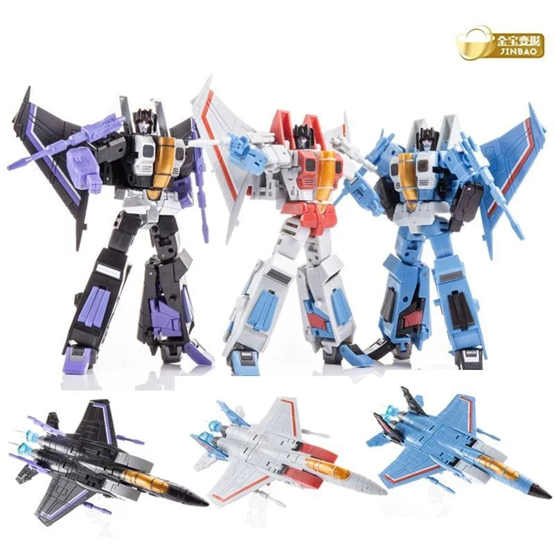 JINBAO FG0103 FG04 Starscream Skywarp Thundercracker F-15 Deformation Robot Action Figure Model – Anime Transformer Toy Set