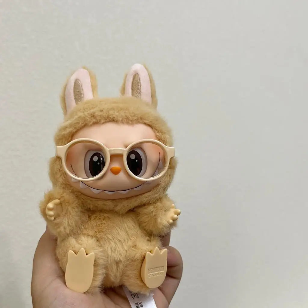 17cm Mini Plush Doll Clothes – Kpop EXO Labubu Idol Outfit with Glasses & Sunglasses Accessories Gift