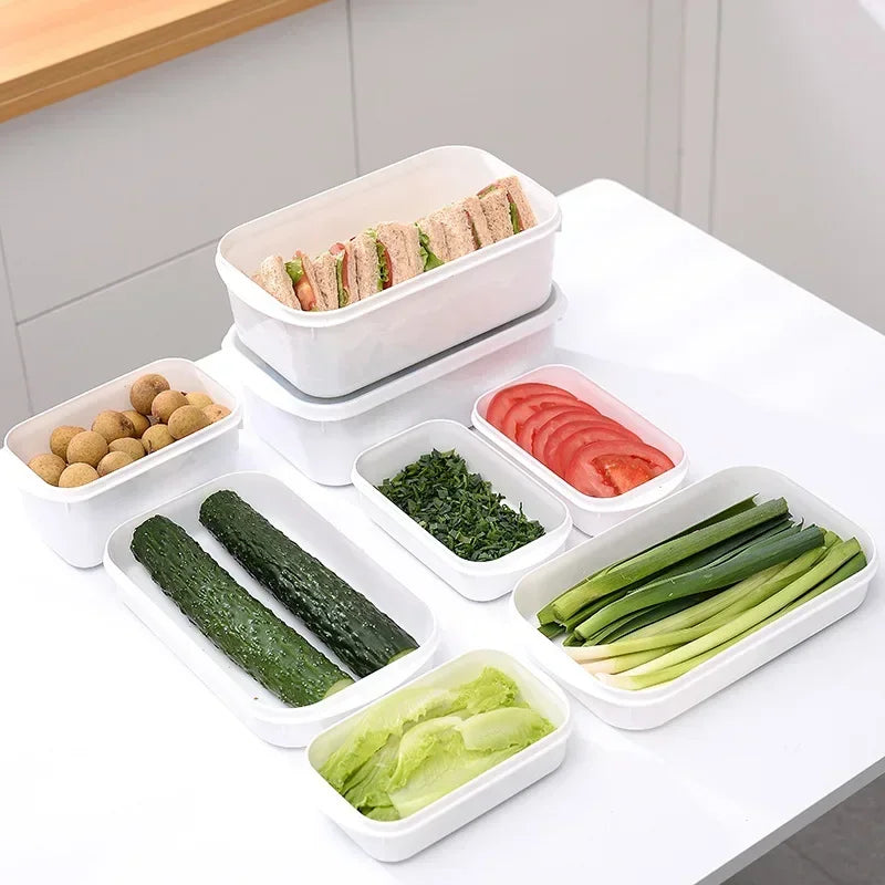 Food Grade Refrigerator Storage Box - Plastic Fresh-Keeping Container with Lid for Fruit and Frozen Food Sealing