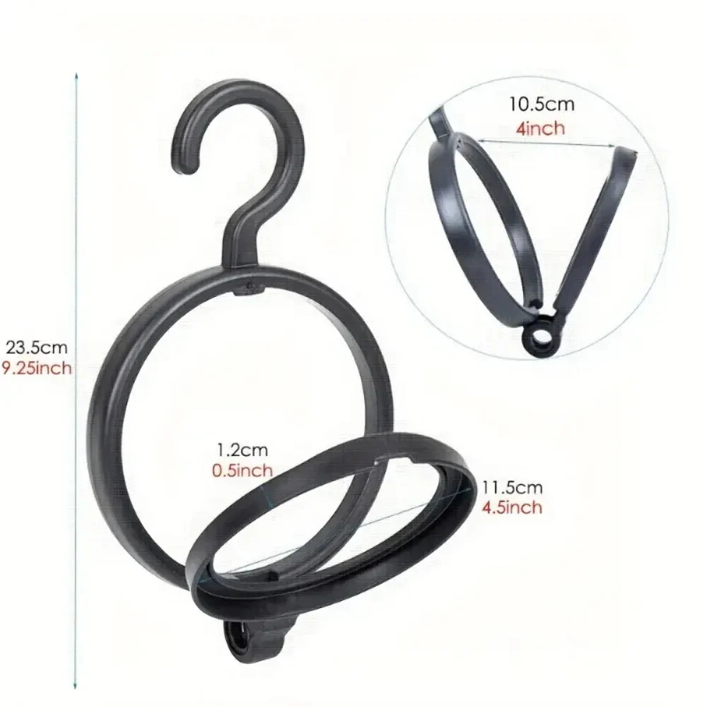 5pcs Foldable Hanging Wig Stand – Round Multi-Function Portable Stand for Wigs and Hats