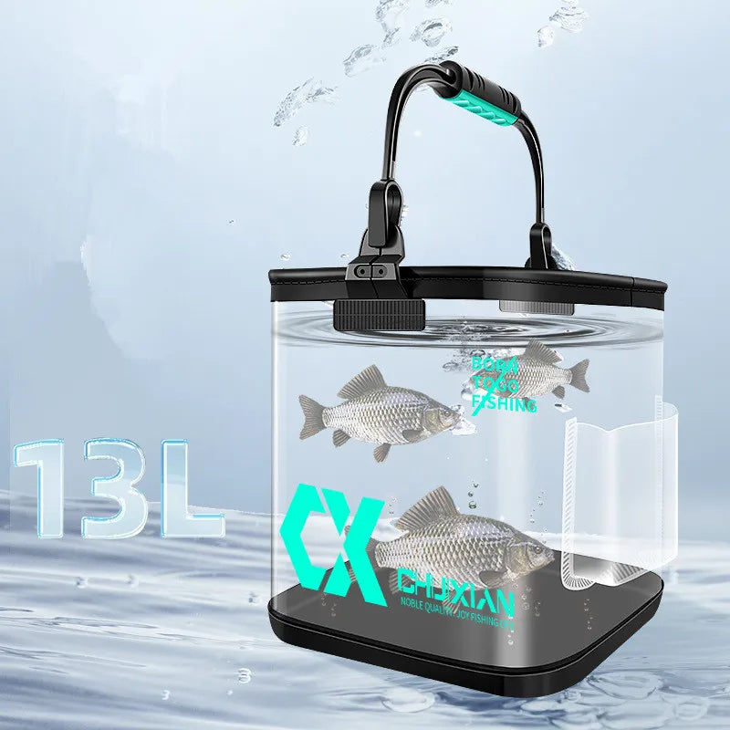 13L Foldable EVA Live Fish Bucket – Thickened Portable Water Tank for Fishing Gear and Accessories