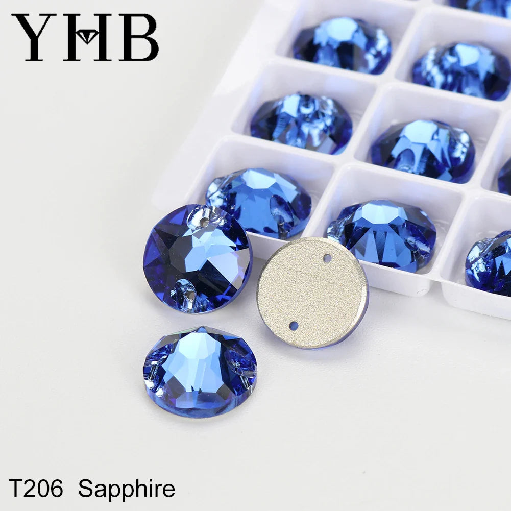 YHB XIRIUS AB Moonlight Glass Crystal — Flatback Sew-On Rhinestones for Garments, Clothes & Bags