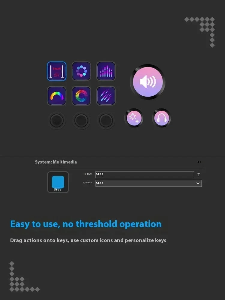 Mirabox N3 Streamdeck Keypad — Mini Customizable Macro Keyboard with Screen & Knob for Desktop