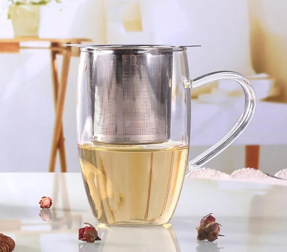 High-Quality Stainless Steel Tea Infuser with Cover – Coffee & Tea Strainer, Mesh Filter Accessory