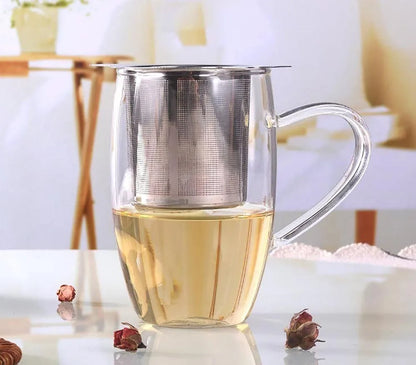 High-Quality Stainless Steel Tea Infuser with Cover – Coffee & Tea Strainer, Mesh Filter Accessory