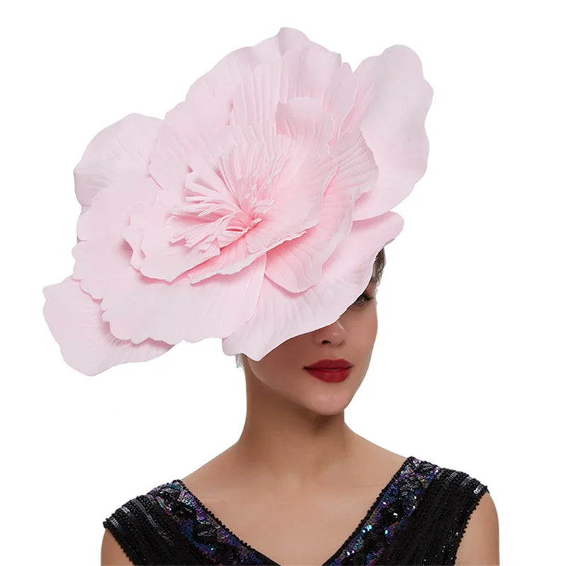 Women's Large Flower Hair Band Fascinator Hat - Bridal Makeup, Prom, Photo Shoot Hair Accessories