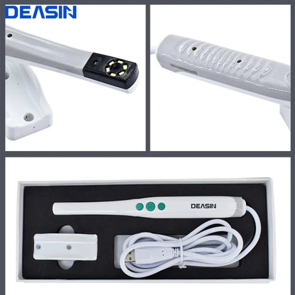 DEASIN USB HD Oral Camera – Digital Intraoral Viewer with 6 LED Lights for Dental Examination