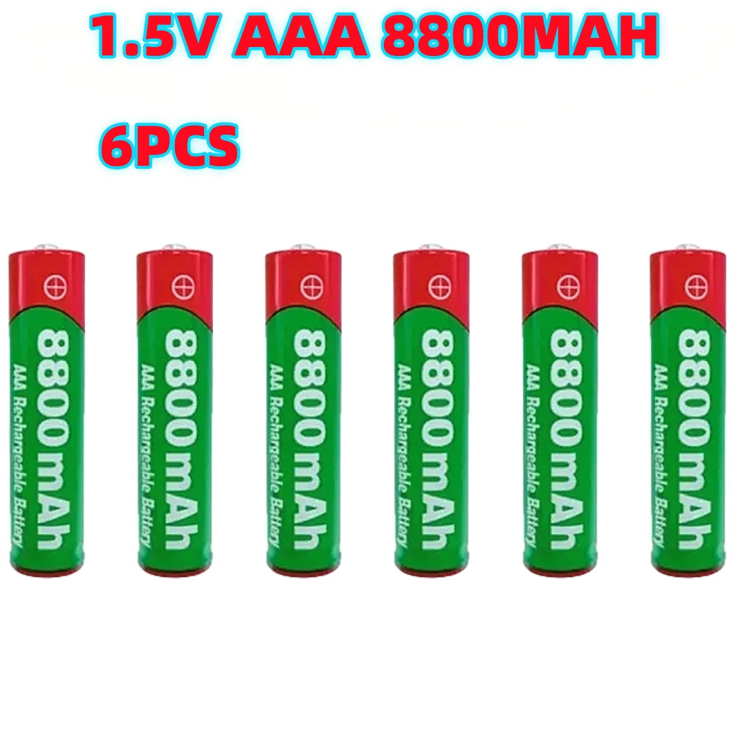 NEW 8800mAh Rechargeable AAA Alkaline Battery – 1.5V for Clocks, Mice, Computers, Toys & More