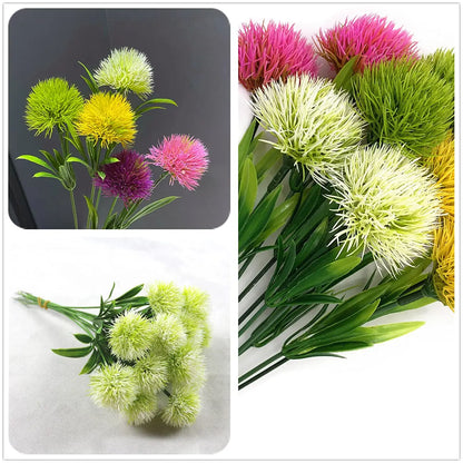 10PCS Artificial Dandelion Flower Bouquet – Mixed Plastic Fake Flowers for Wedding, Home, Party & DIY Table Decoration
