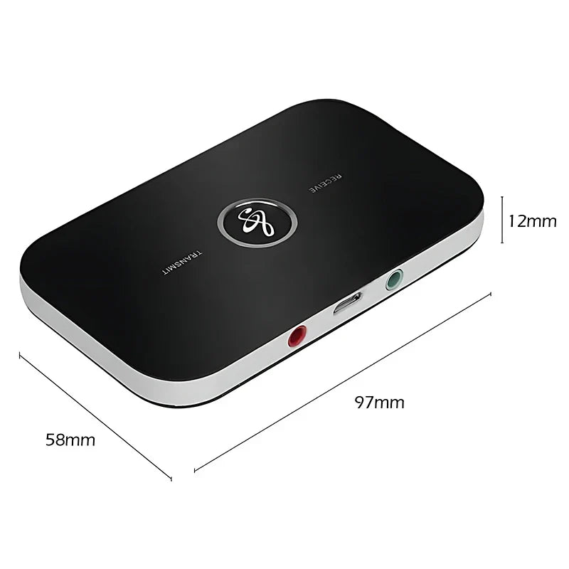 B6 2-in-1 Bluetooth 5.3 Audio Transmitter & Receiver | 3.5mm AUX RCA USB Wireless Adapter for Car, PC, TV, Headphones